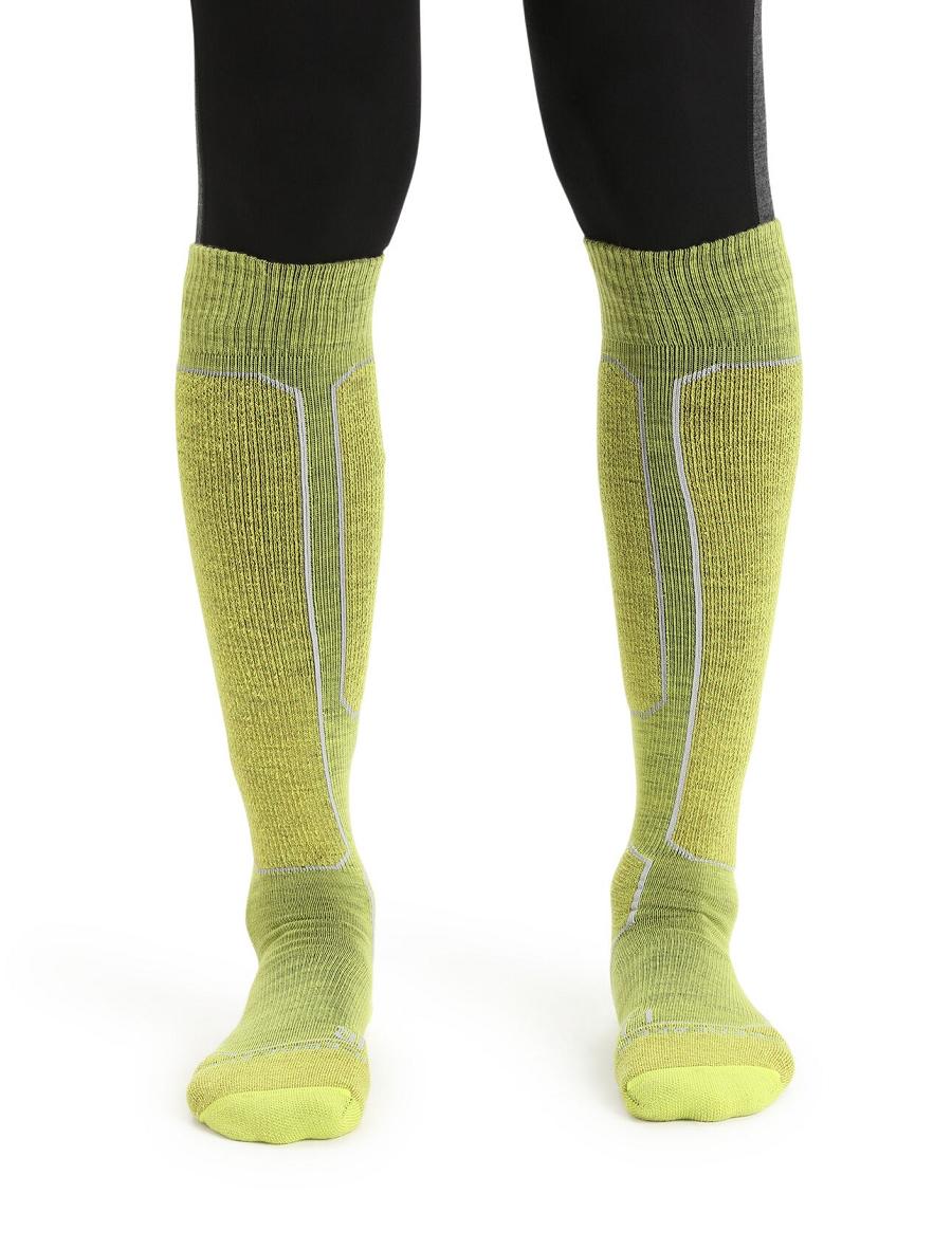 Chaussettes Icebreaker Merino Ski+ Light Over the Calf Homme Vert | FR 1012KORI